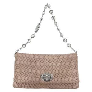 Miu Miu Leather Shoulder Bag Silver